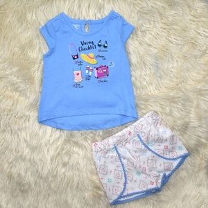 Toughskins Girls Blouse & Shorts